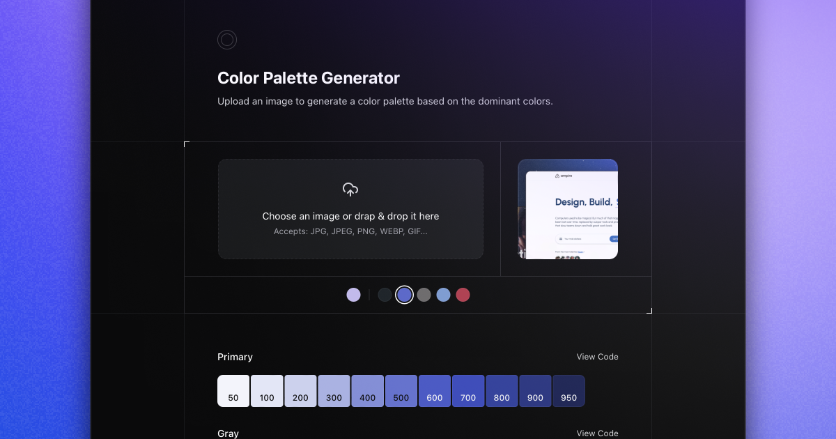 Image Palette Generator